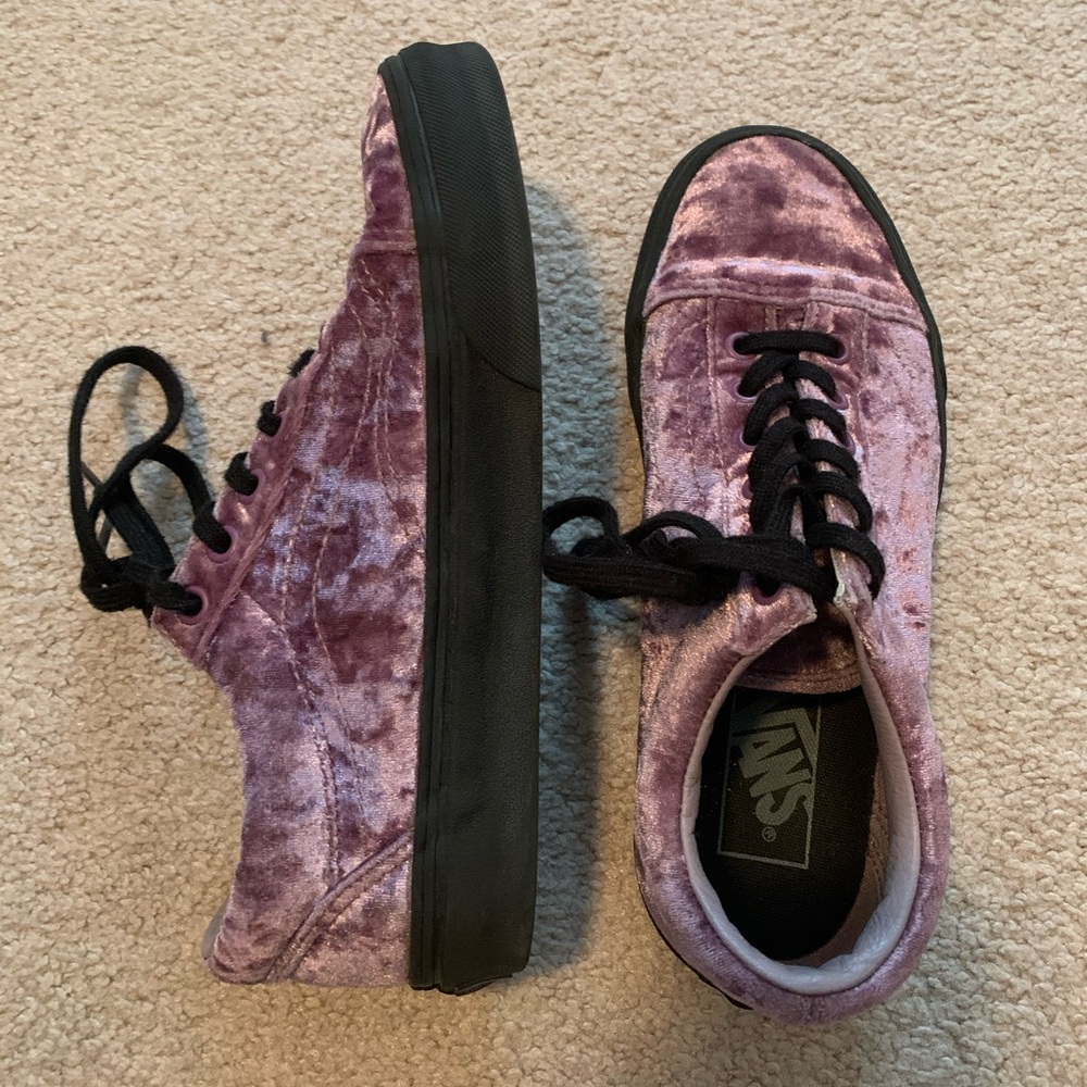 Purple velvet vans